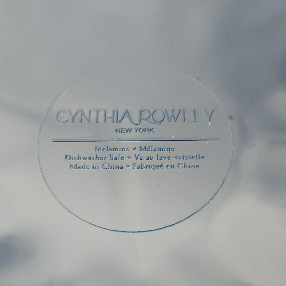 Cynthia Rowley bright blue yellow melamine serving bowl summer salad picnic